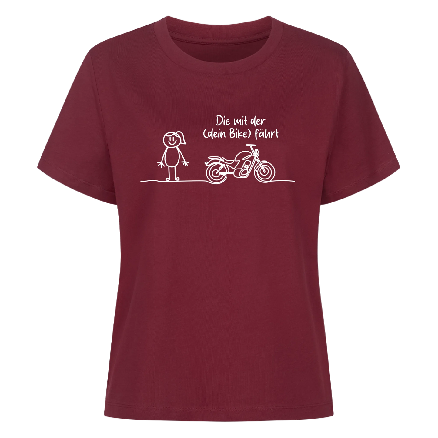 Die mit der (dein Bike) fährt personalisierbar - Damen Shirt