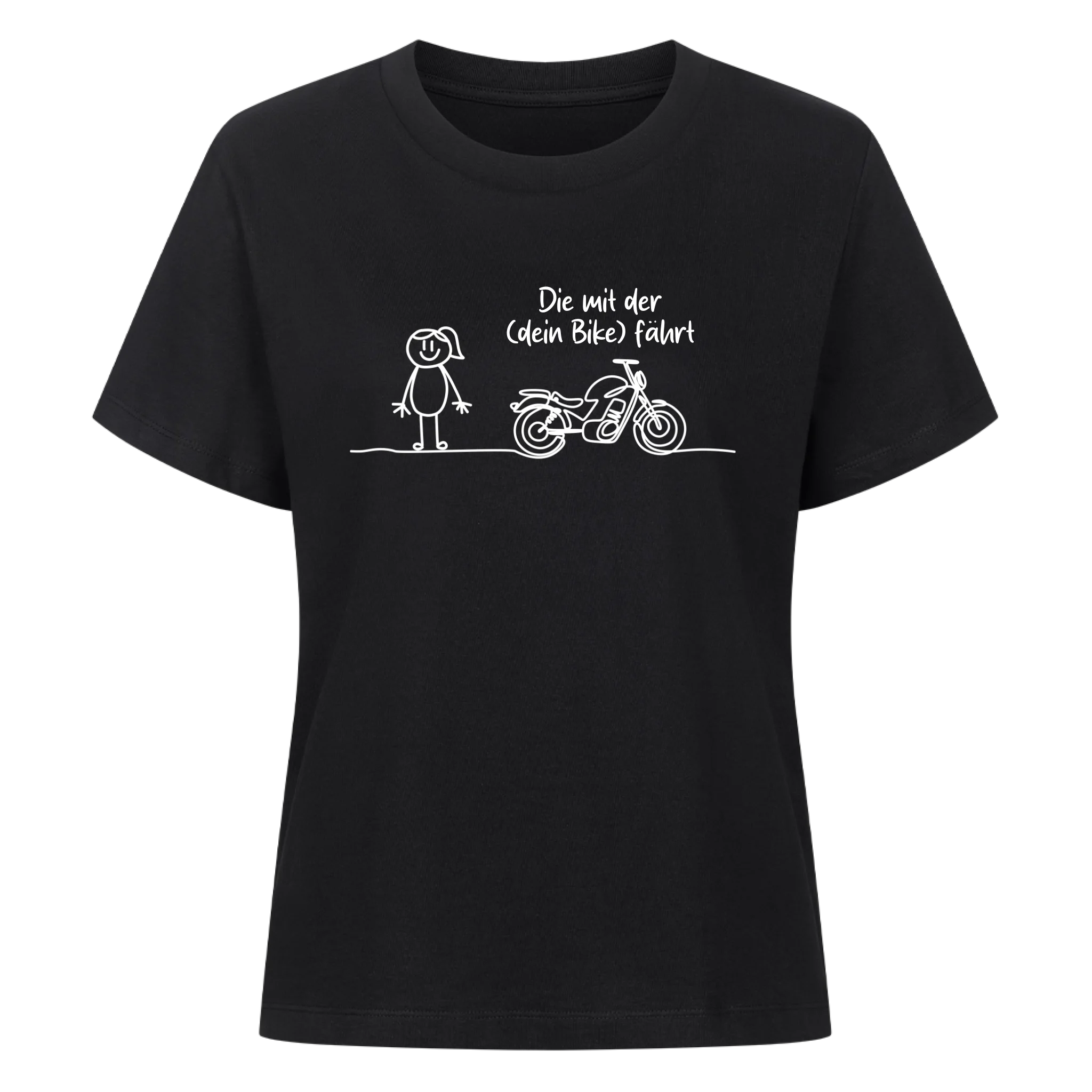 Die mit der (dein Bike) fährt personalisierbar - Damen Shirt