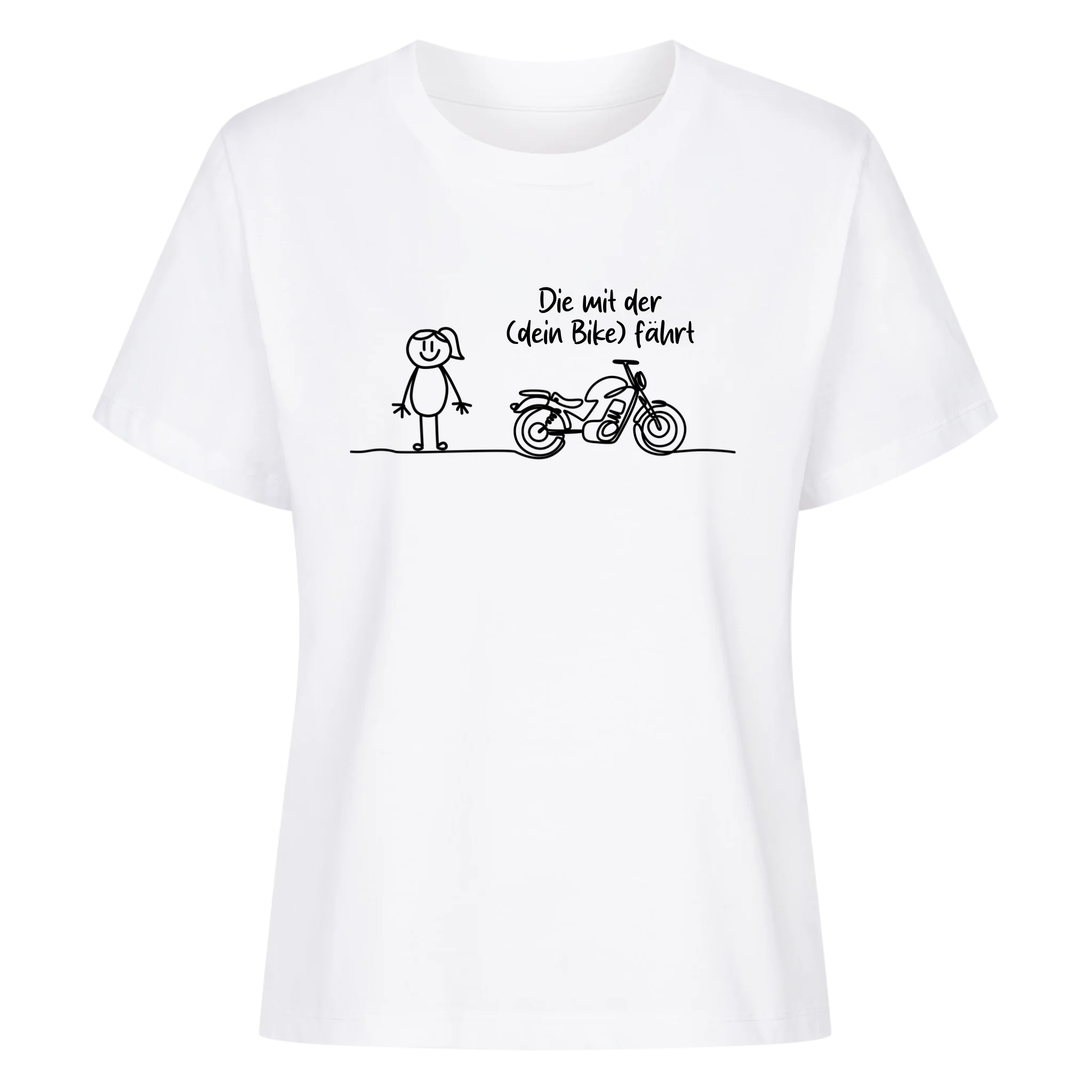 Die mit der (dein Bike) fährt personalisierbar - Damen Shirt