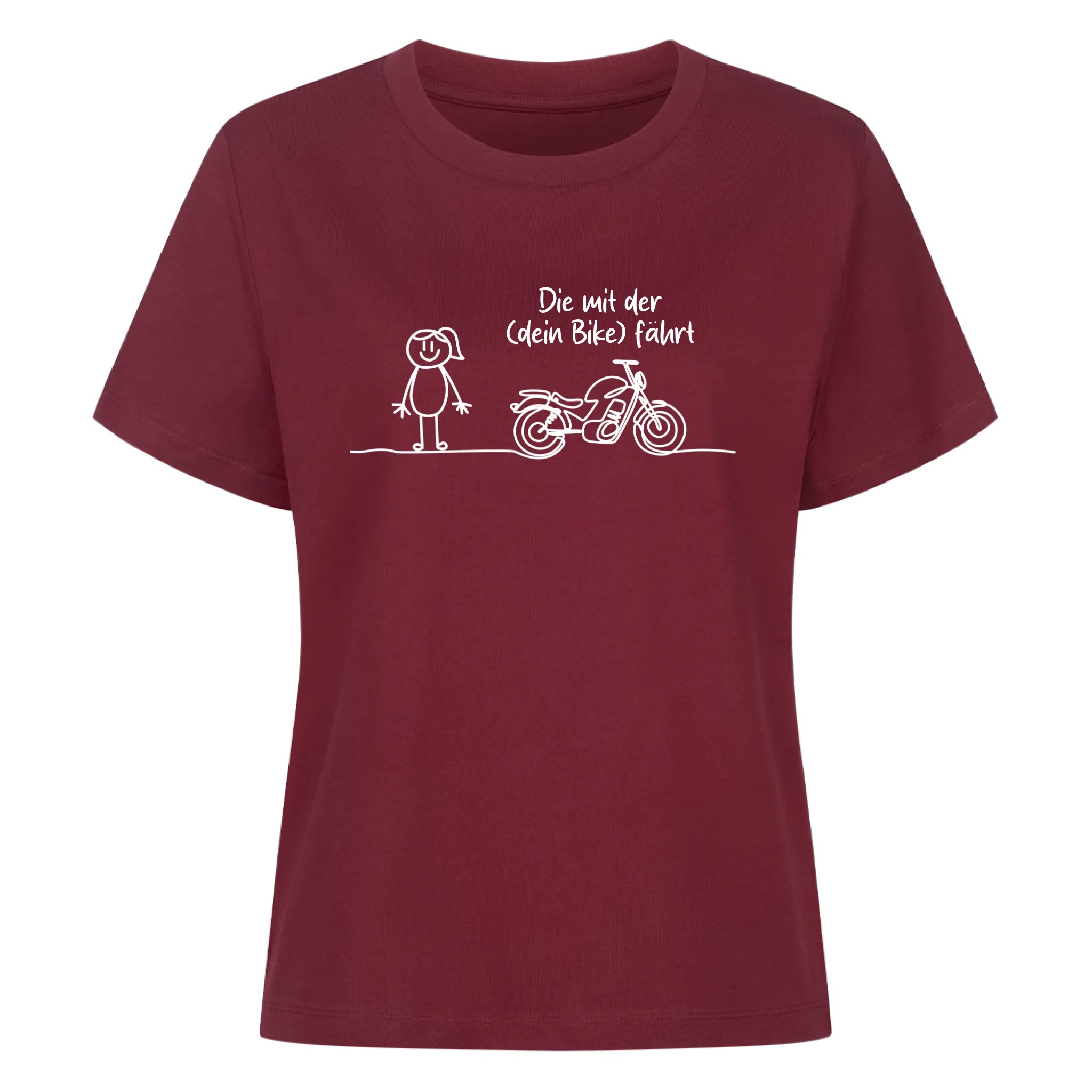 Die mit der (dein Bike) fährt personalisierbar - Damen Shirt
